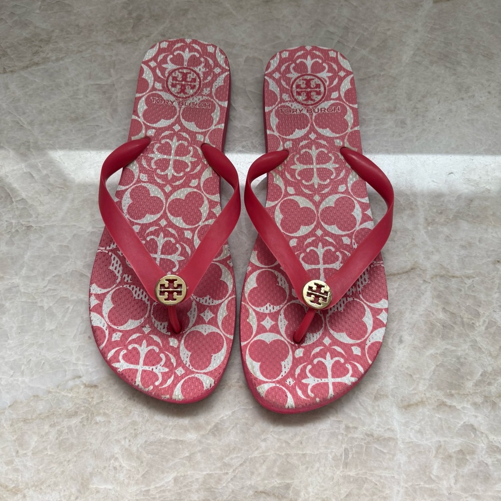 Tory Burch Red Patterned Sandals - image 1